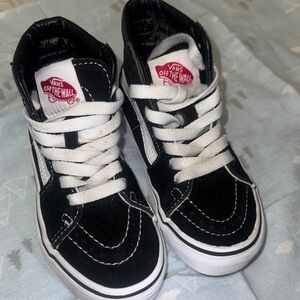 Vans Kids Black and White Lace-Up Sneakers